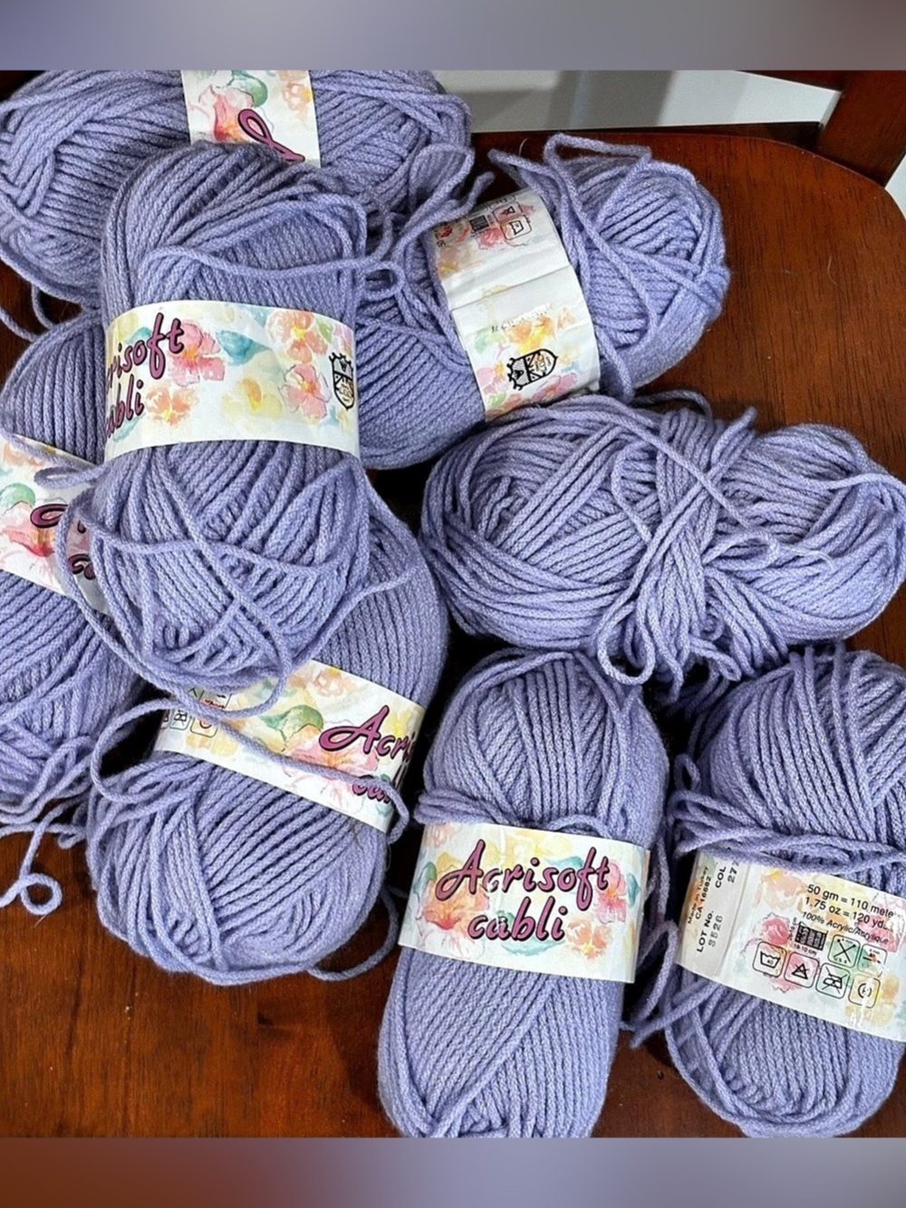 8-SKEIN VALUE BUNDLE: PREMIUM TURKISH PURPLE ACRYLIC YARN